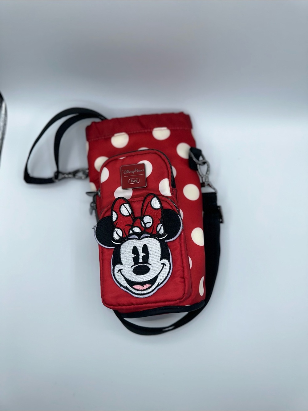 DISNEY LUG MINNIE MOUSE HUGGIE SE WATER BOTTLE DRINK HOLDER BAG RED DOT